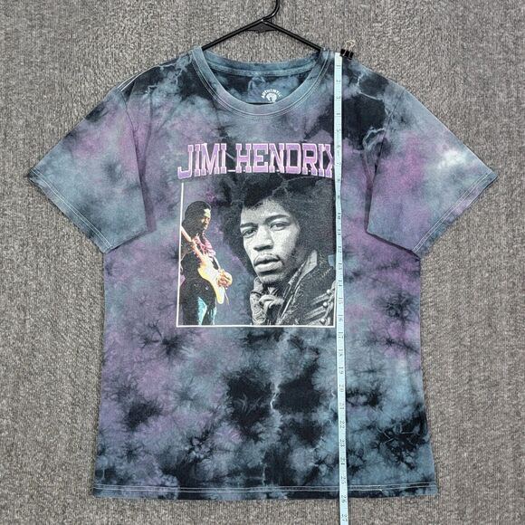 Jimi Hendrix T-Shirt Mens S Purple Tie Dye Playing Guitar Legend Rocker Graphics - Picture 3 of 9
